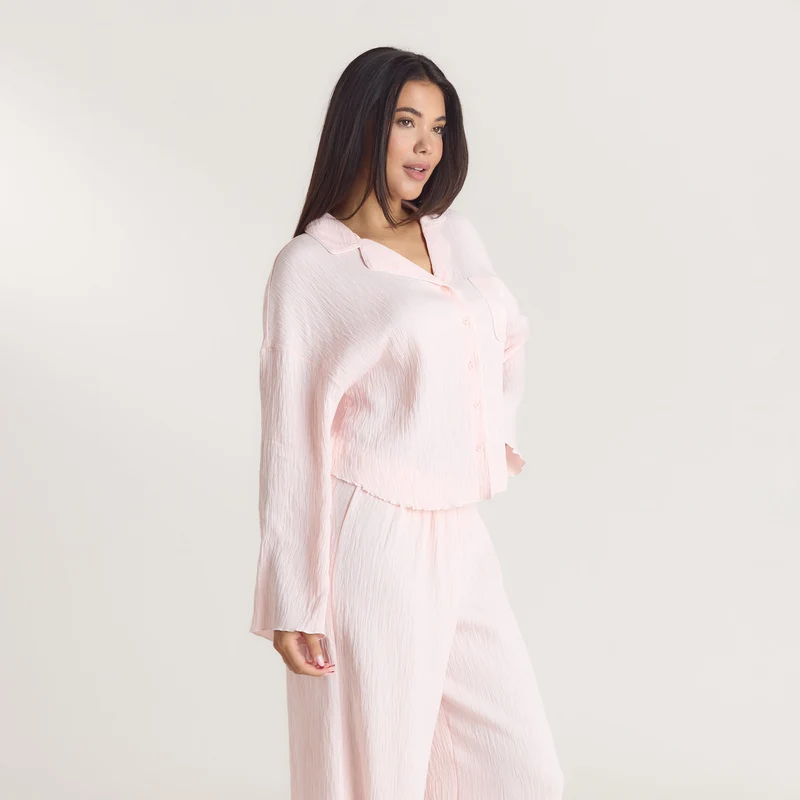 Chemise de Pyjama Crinkle - Rose
