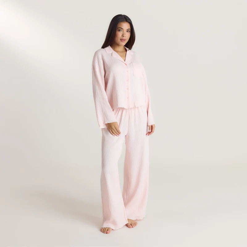 Pantalon de Pyjama Crinkle - Rose