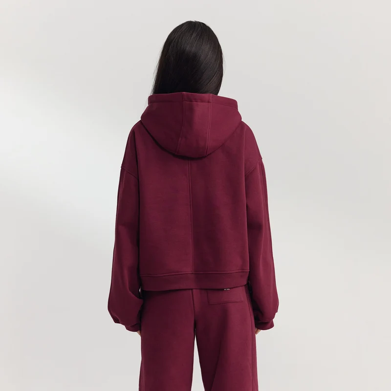 Sweat à Capuche Oversize - Laque Cerise