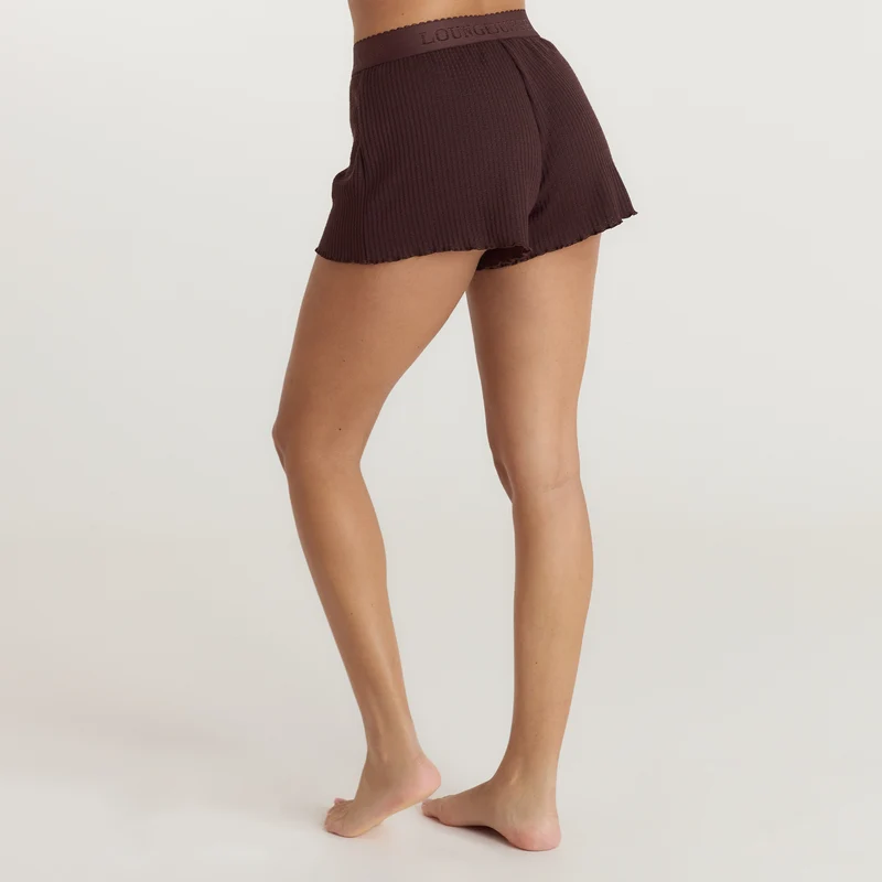 Short de Pyjama Soft Waffle - Chocolat Noir