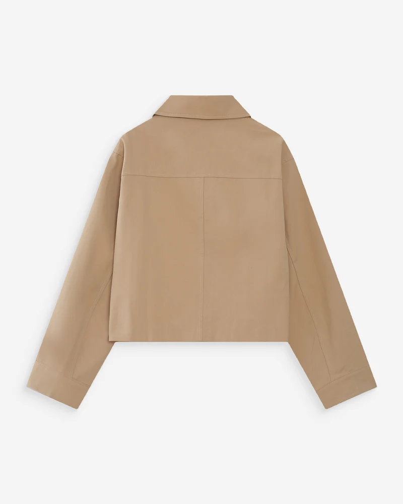 Veste courte en coton boutonnée à poches sable Veronica