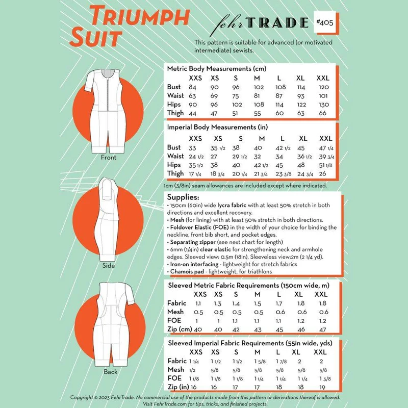 PATRON DE COUTURE PDF | Combinaison Triumph | Fehr Trade