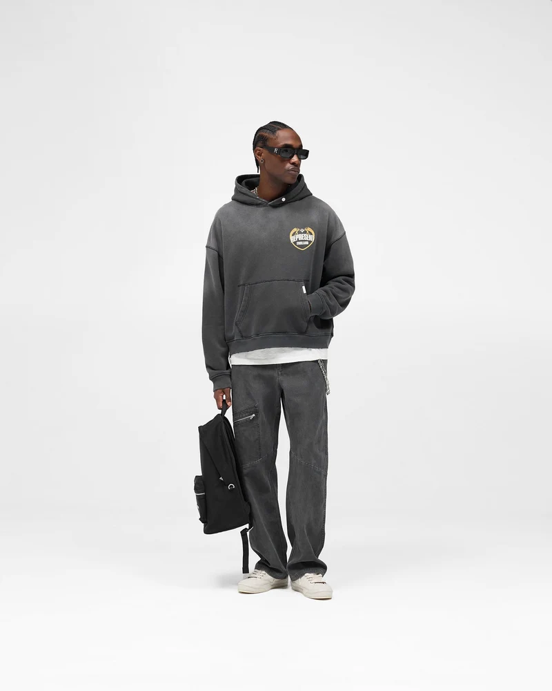 Represent Angel Border Hoodie - Stained Black
