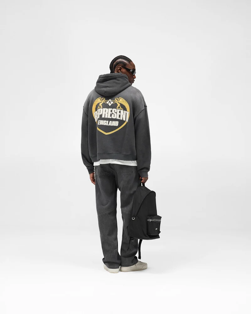 Represent Angel Border Hoodie - Stained Black
