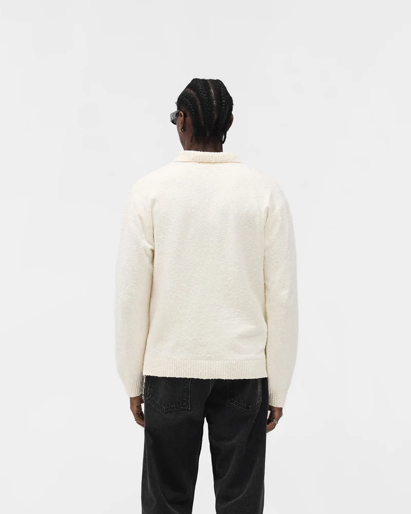 Knitted Polo - Aged White