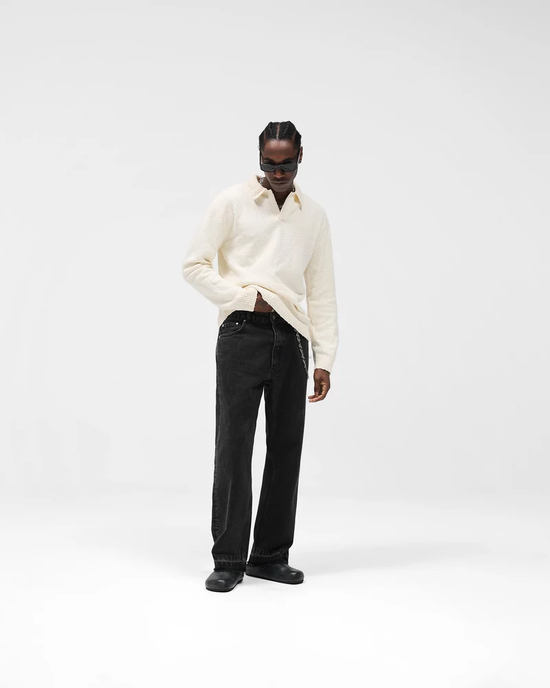 Knitted Polo - Aged White