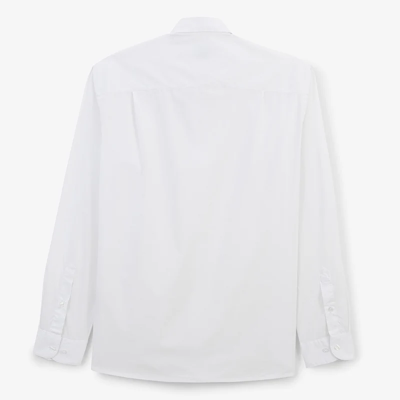 Chemise manches longues coton stretch blanche