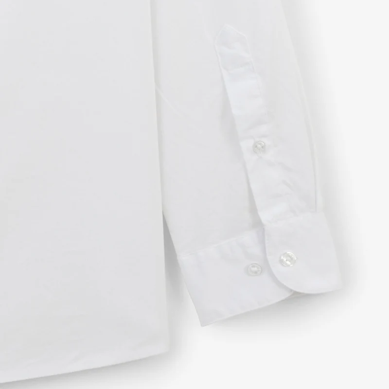 Chemise manches longues coton stretch blanche