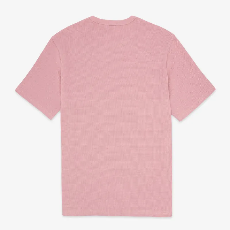 T-shirt col rond en coton gaufré Théo rose
