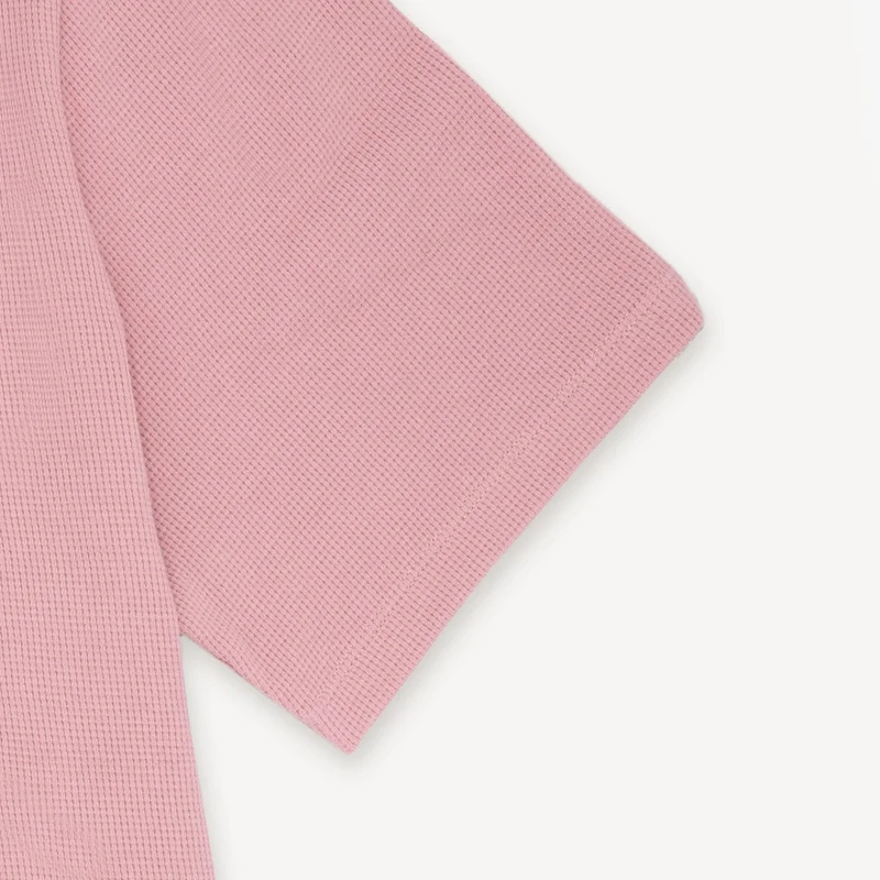 T-shirt col rond en coton gaufré Théo rose