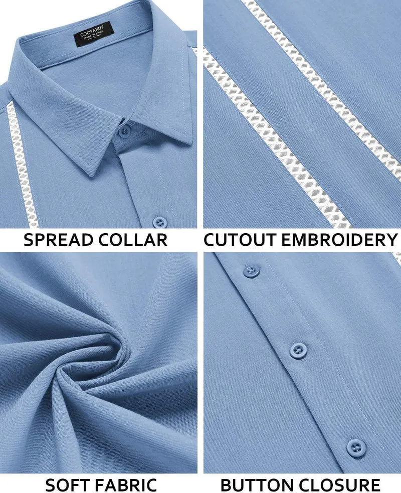 Henry Chemise Guayabera Homme – Chemise Cubaine Été, Broderie & Style Chic