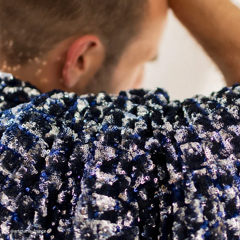 Tissu Tulle Brodé, Paillettes - Lady