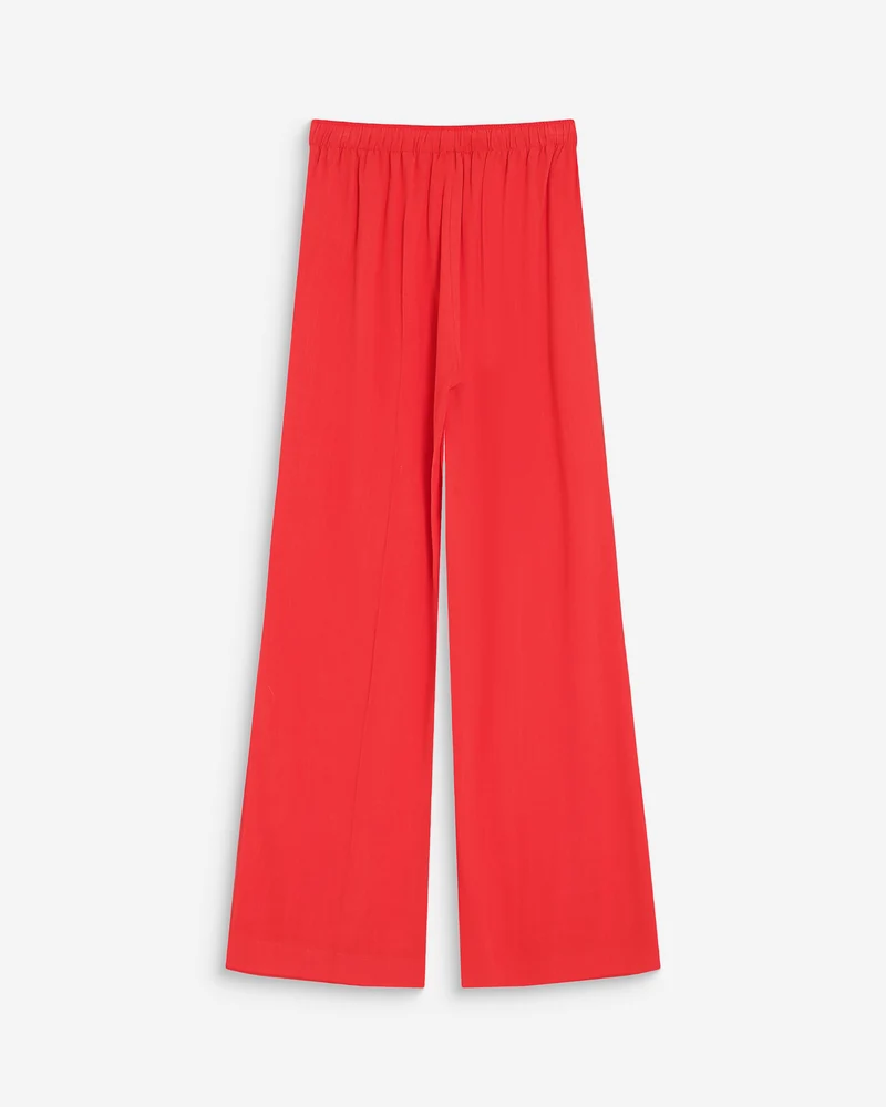 Pantalon large en lin taille haute sanguine Raven