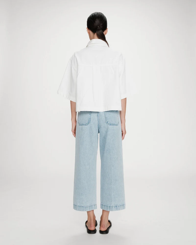 Jean loose 7/8e taille haute poches plaquées skyblue Joe