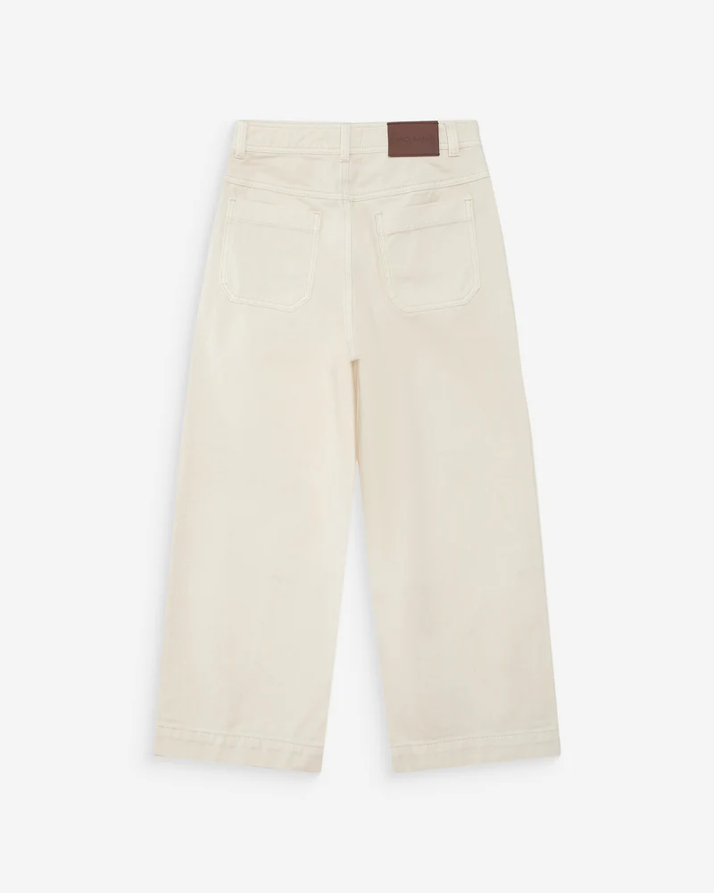Jean loose 7/8e taille haute poches plaquées ecru Joe