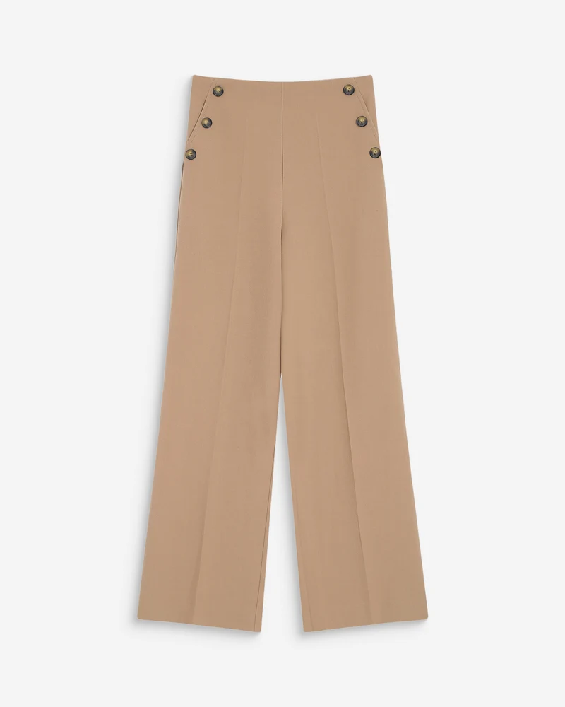 Pantalon tailleur droit poches italiennes camel Valigny
