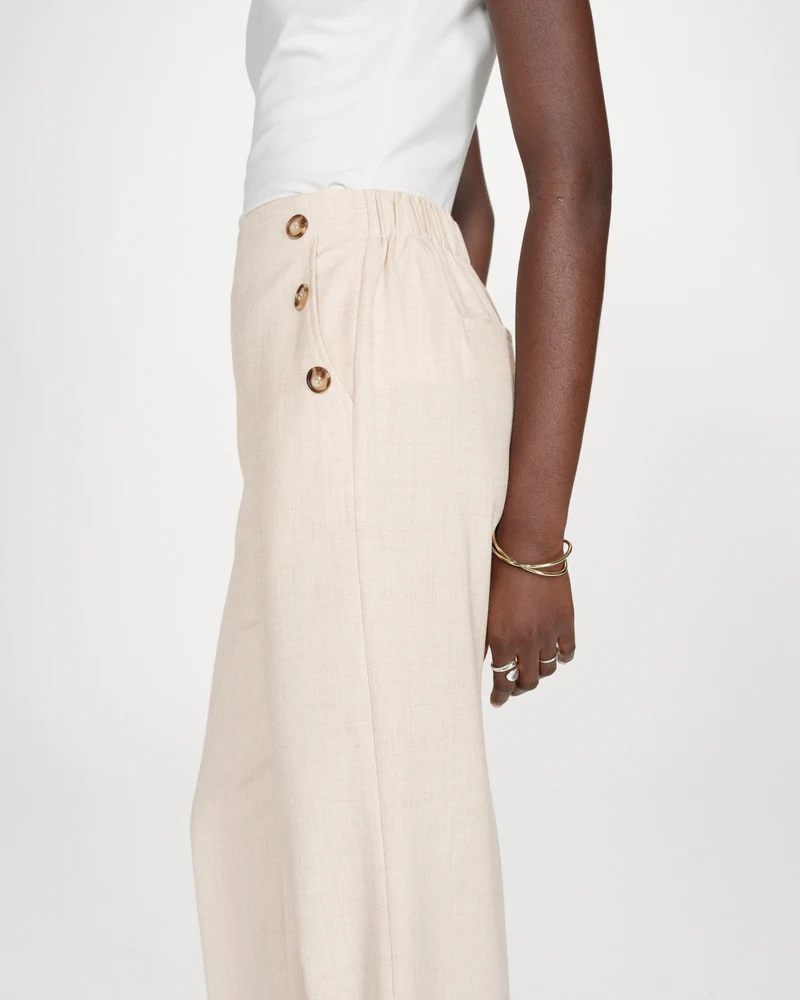 Pantalon tailleur droit poches italiennes sable Valigny