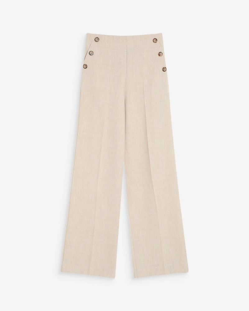 Pantalon tailleur droit poches italiennes sable Valigny