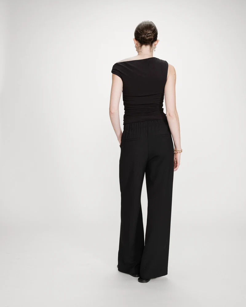 Pantalon tailleur droit poches italiennes noir Valigny