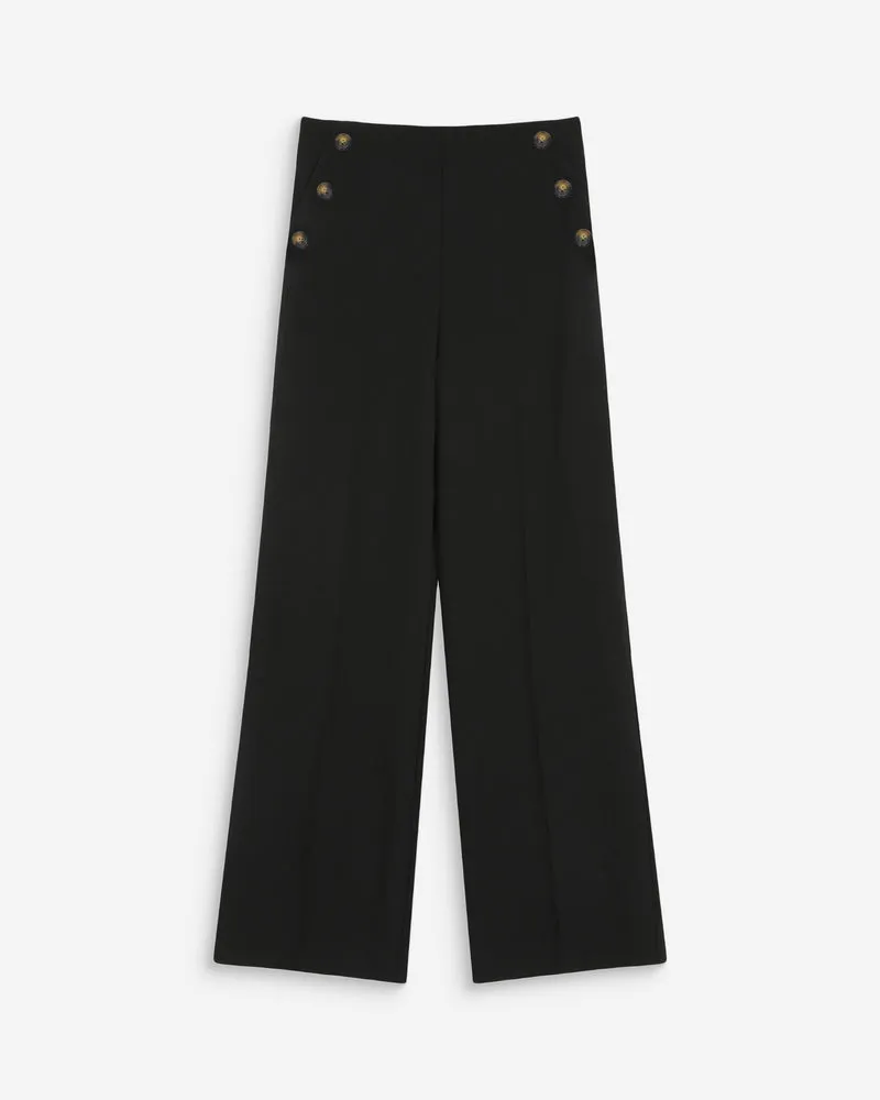 Pantalon tailleur droit poches italiennes noir Valigny