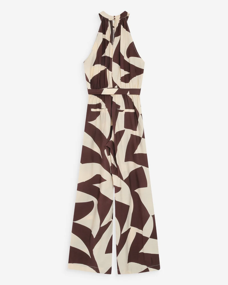 Combinaison pantalon imprimée géométrique chocolat Vedette