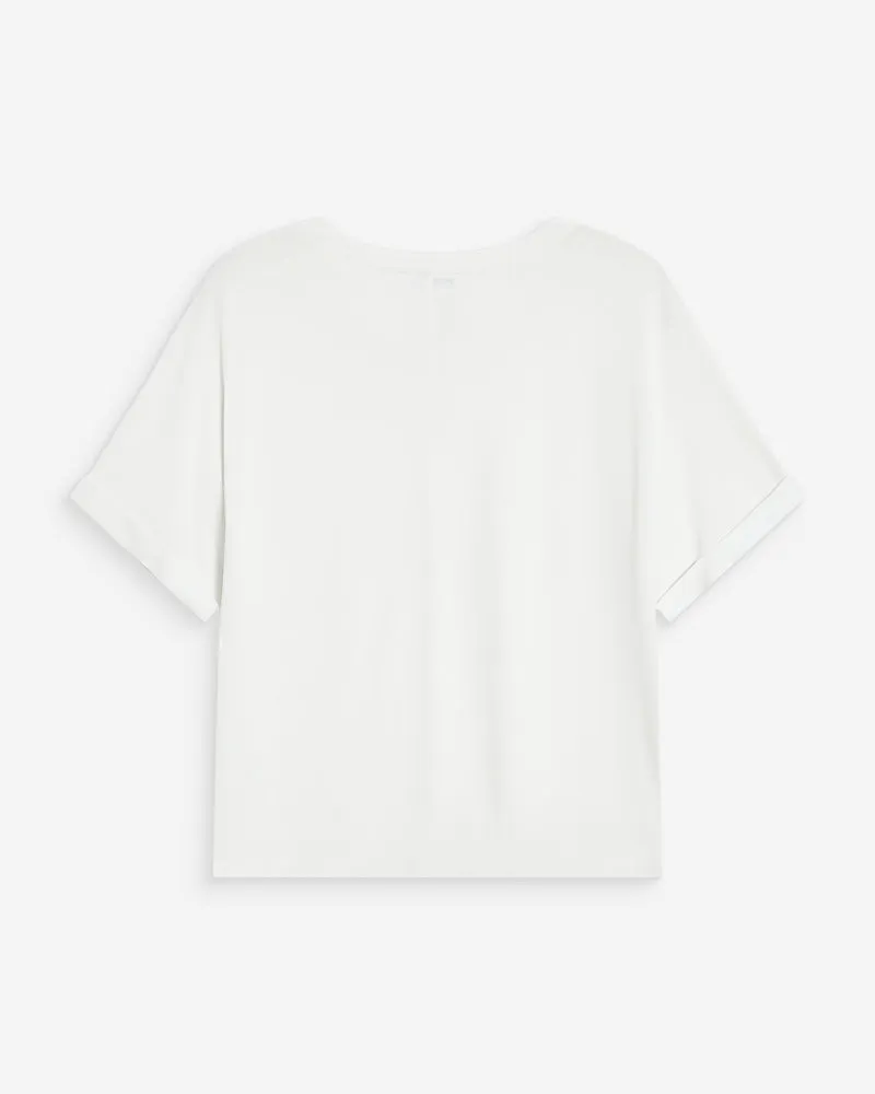 T-shirt oversize en modal col rond ivoire Parma