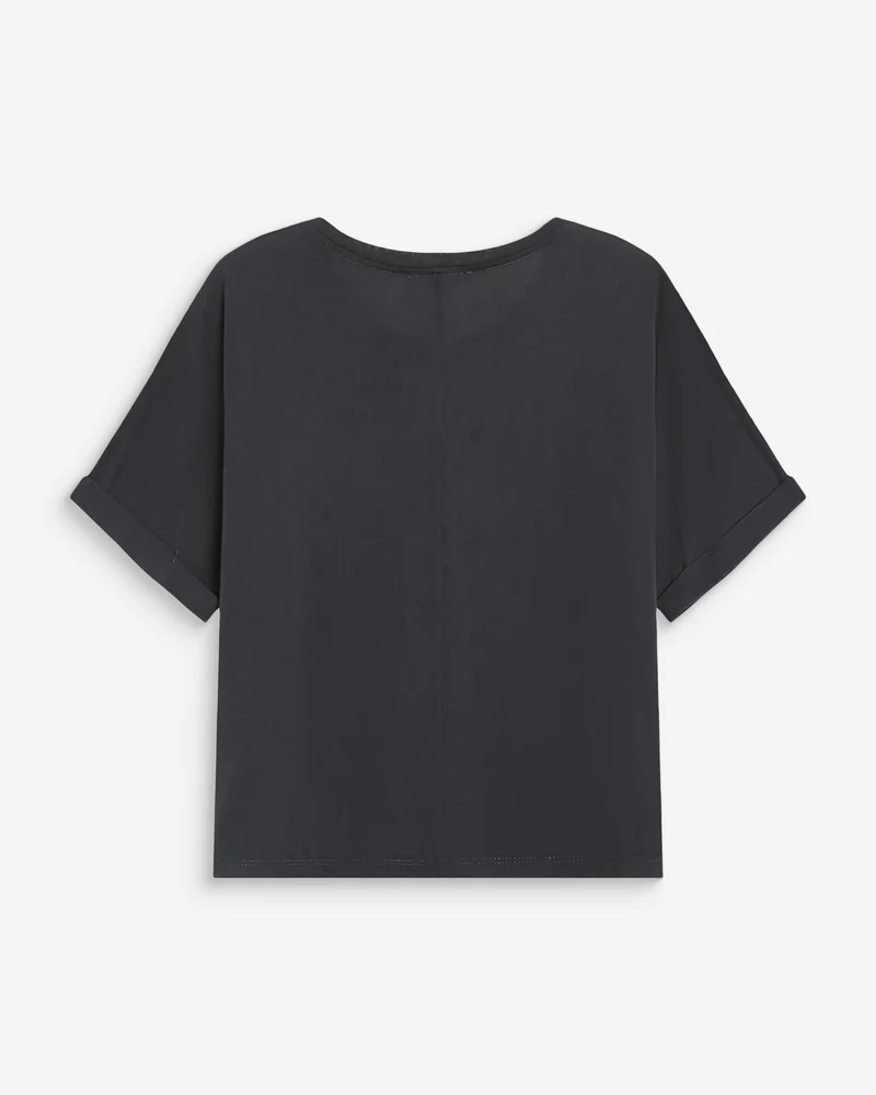 T-shirt oversize en modal col rond carbone Parma