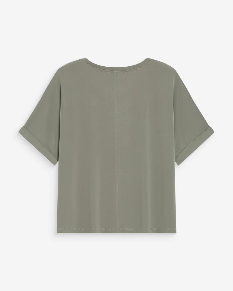T-shirt oversize en modal col rond kaki Parma