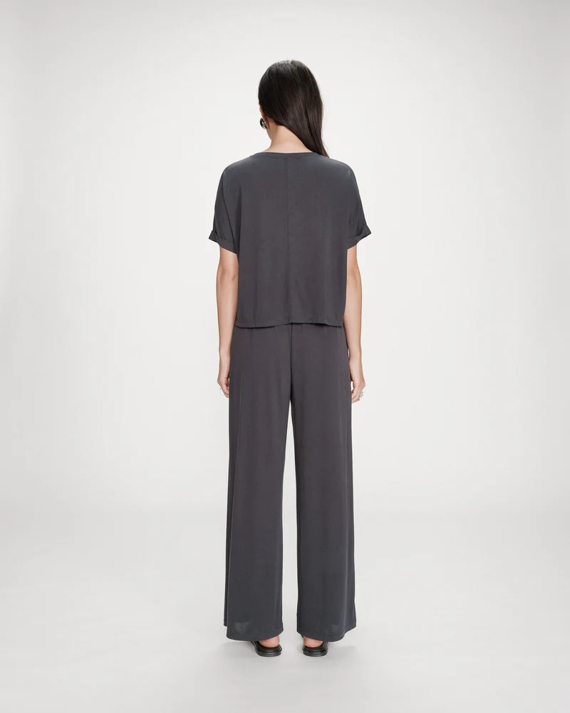 T-shirt oversize en modal col rond marine Parma