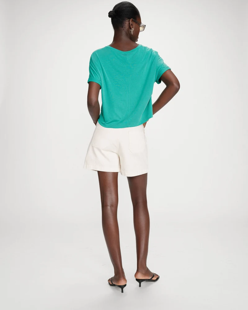 T-shirt oversize en modal col rond vert Parma