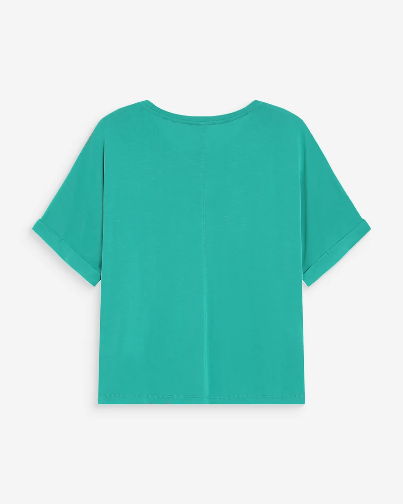 T-shirt oversize en modal col rond vert Parma