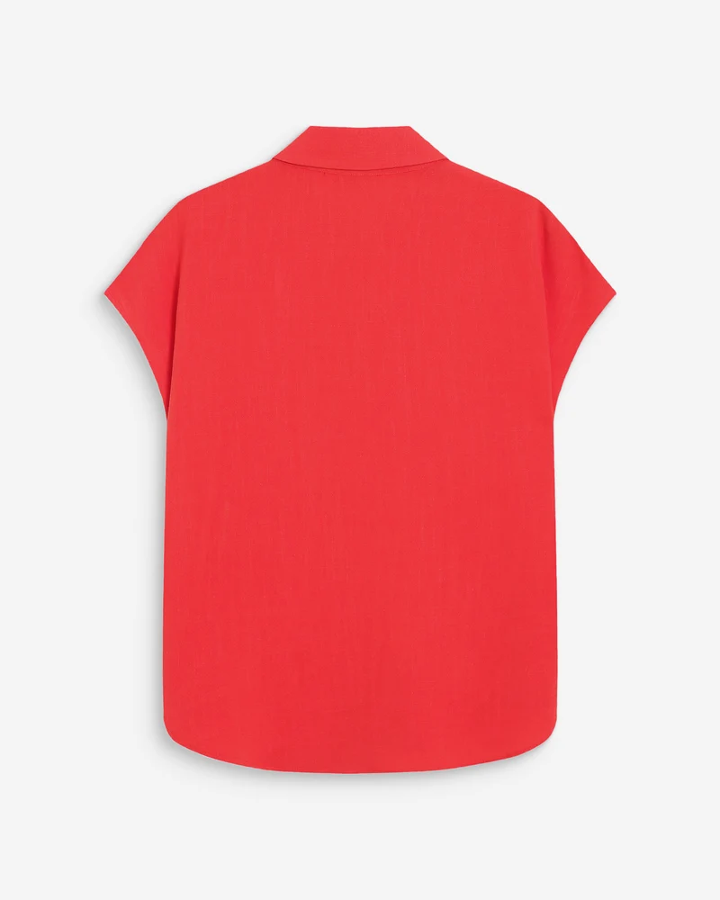 Chemise en lin fluide manches courtes sanguine Perez