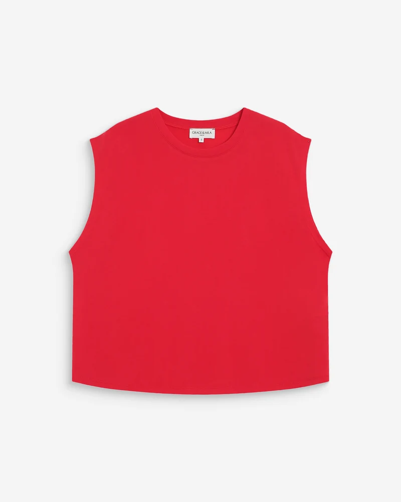 T-shirt large sans manches en modal fuchsia Rimbaud