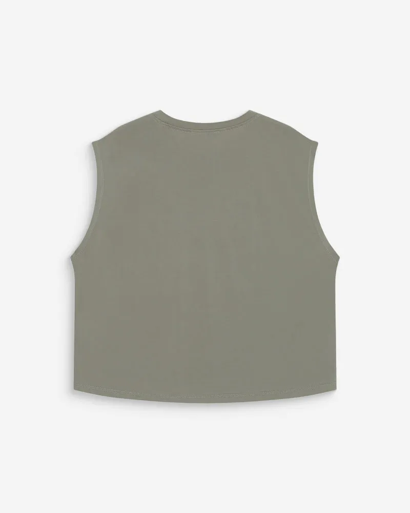 T-shirt large sans manches en modal kaki Rimbaud