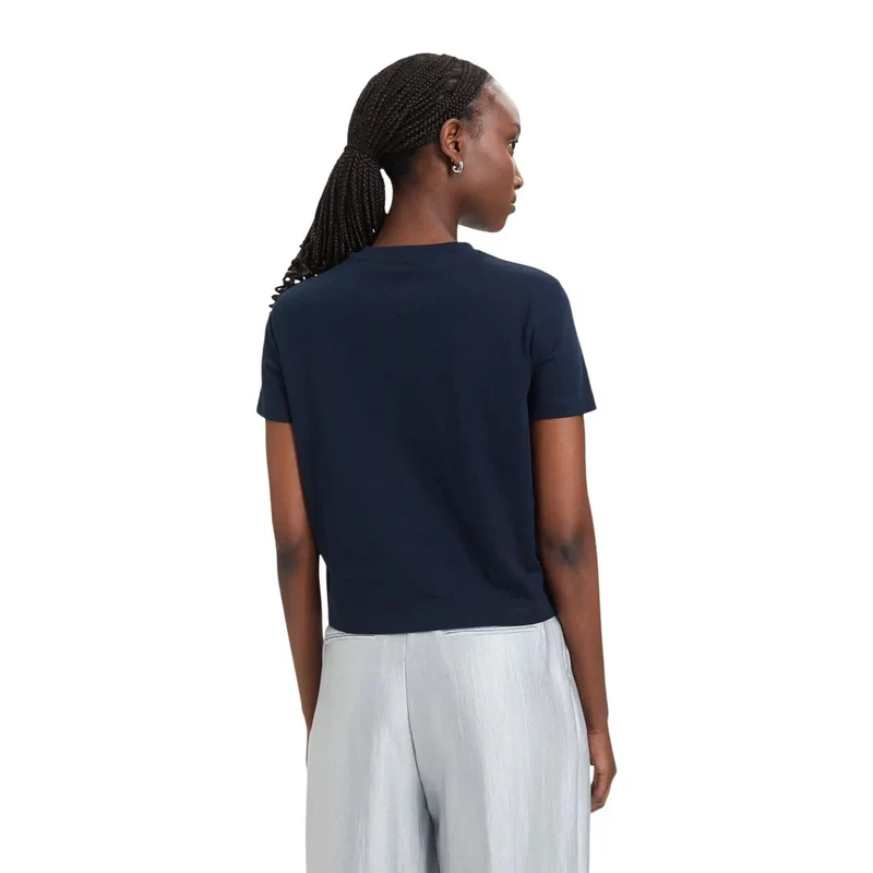 Chemise pour femmes en coton biologique bleu Tommy Hilfiger Jeans