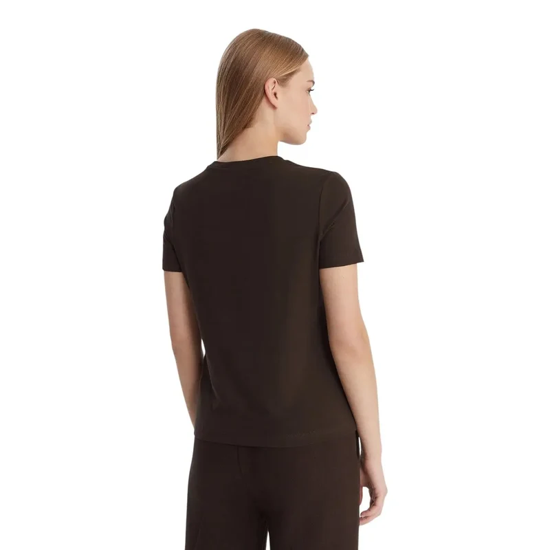 T-shirt à manches courtes « Tracey » en coton marron pour femmes de la collection Guess Active