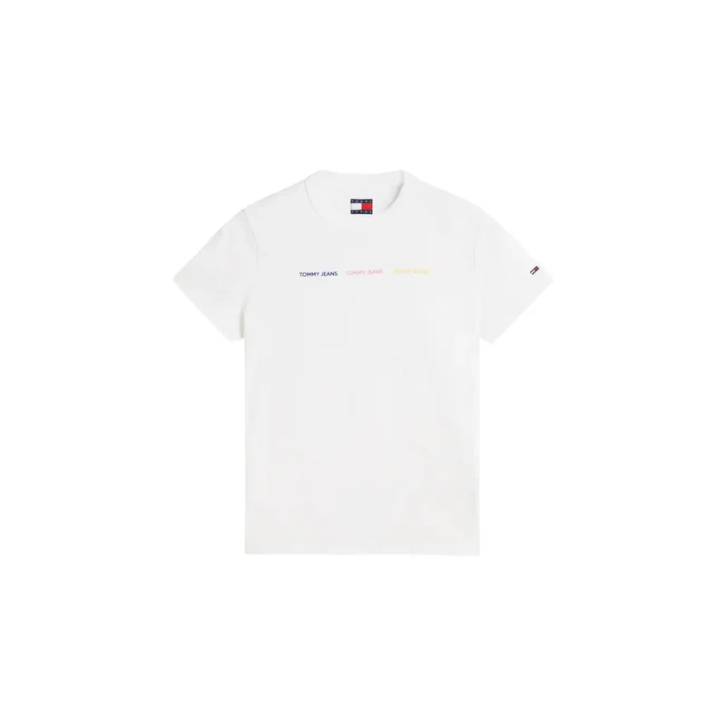 T-shirt court pour femmes Tommy Hilfiger en coton biologique blanc