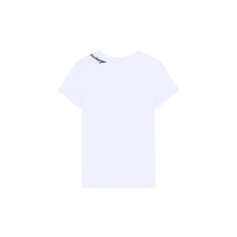 T-shirt pour femme Armani Exchange en coton blanc à col rond