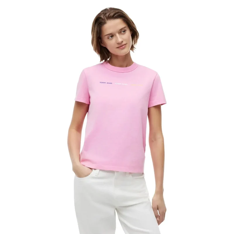 T-shirt Tommy Hilfiger en coton biologique rose pour femmes