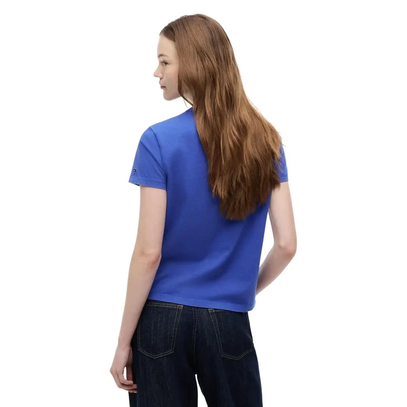 Jean Tommy Hilfiger pour femmes, bleu, t-shirt en coton biologique