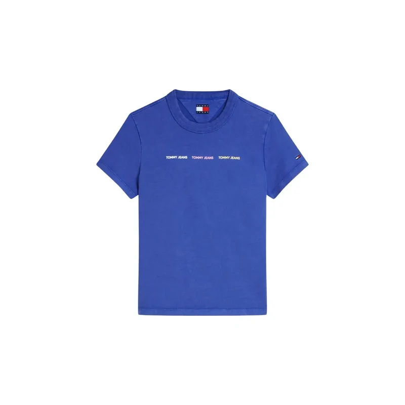 Jean Tommy Hilfiger pour femmes, bleu, t-shirt en coton biologique