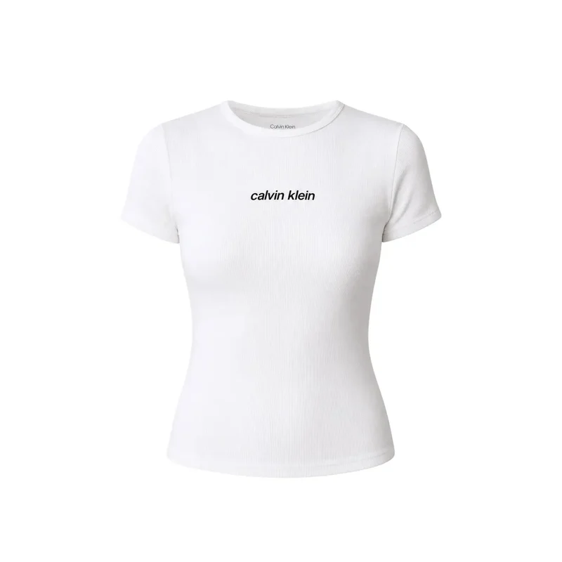 T-shirt rond en coton blanc pour femmes Calvin Klein Jeans