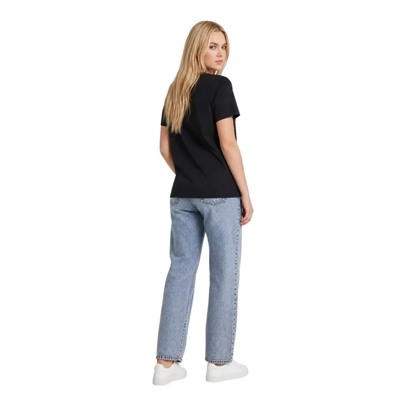 T-shirt classique en coton noir pour femme Calvin Klein Jeans