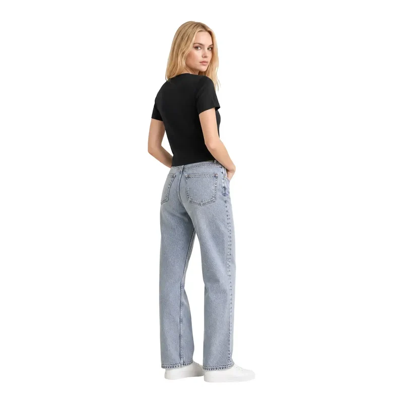 T-shirt court classique en coton noir pour femme Calvin Klein Jeans