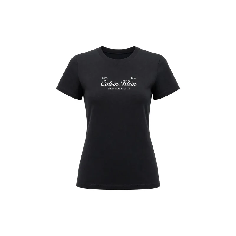 Calvin Klein Jeans pour femmes, t-shirt court classique en coton noir