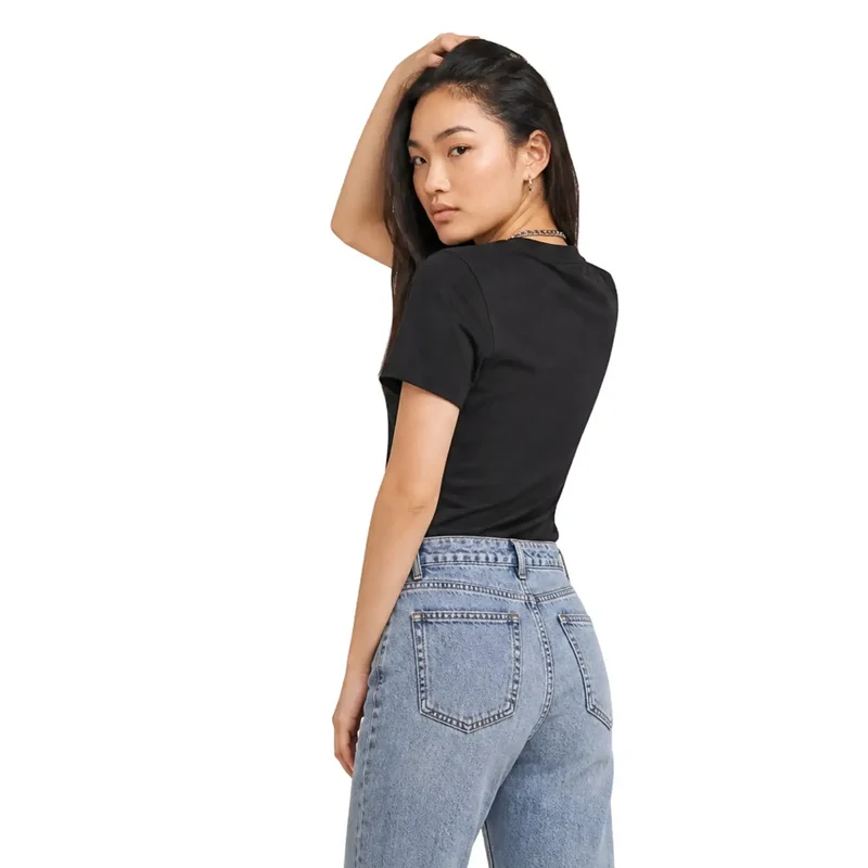Calvin Klein Jeans pour femmes, t-shirt court classique en coton noir