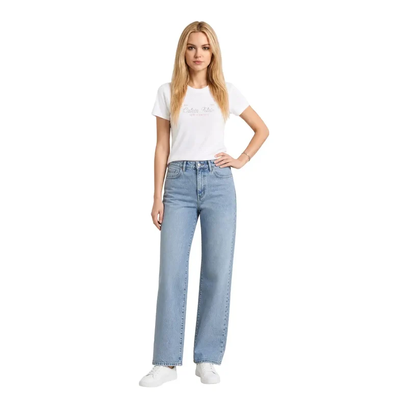 Chemisier T-shirt classique court en coton blanc pour femmes Calvin Klein Jeans
