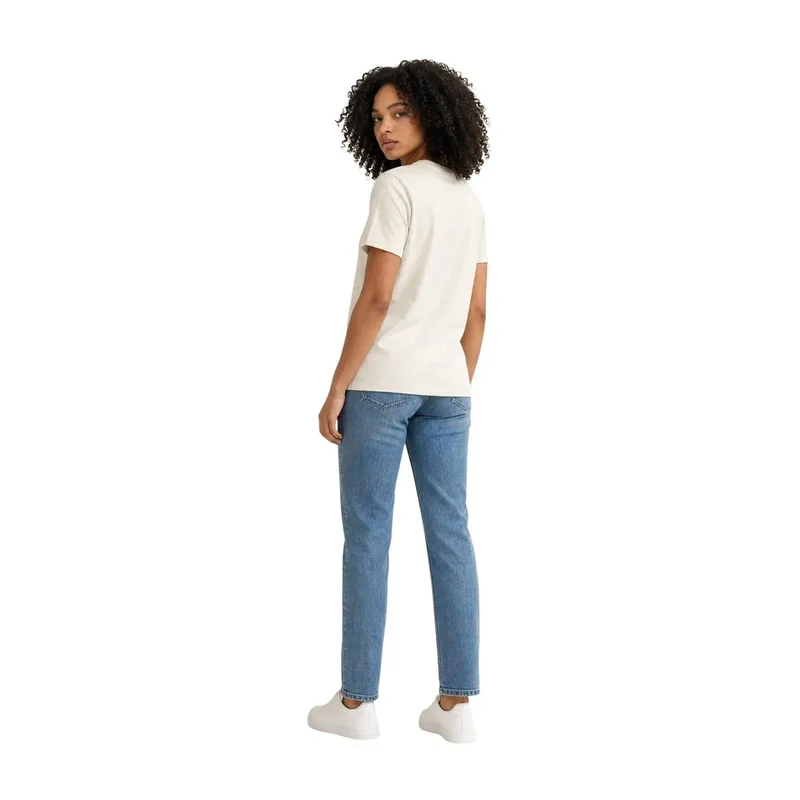 T-shirt Calvin Klein Jeans pour femme, blanc, en coton, col rond