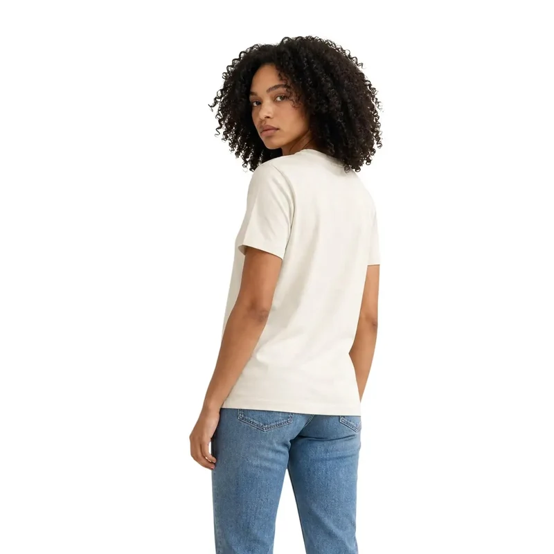 T-shirt Calvin Klein Jeans pour femme, blanc, en coton, col rond
