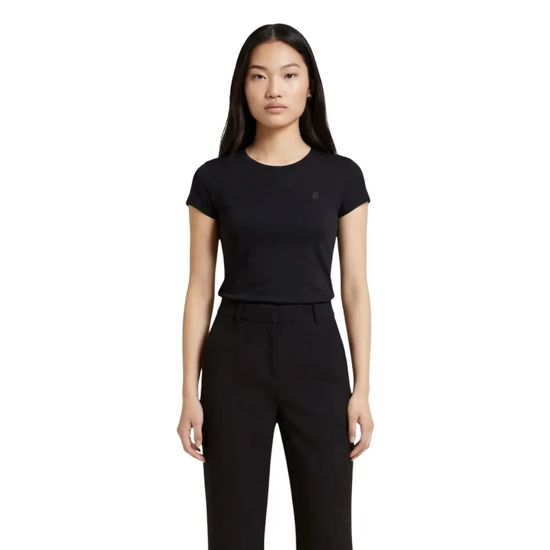 T-shirt en coton à col rond pour femmes Armani Exchange, blanc